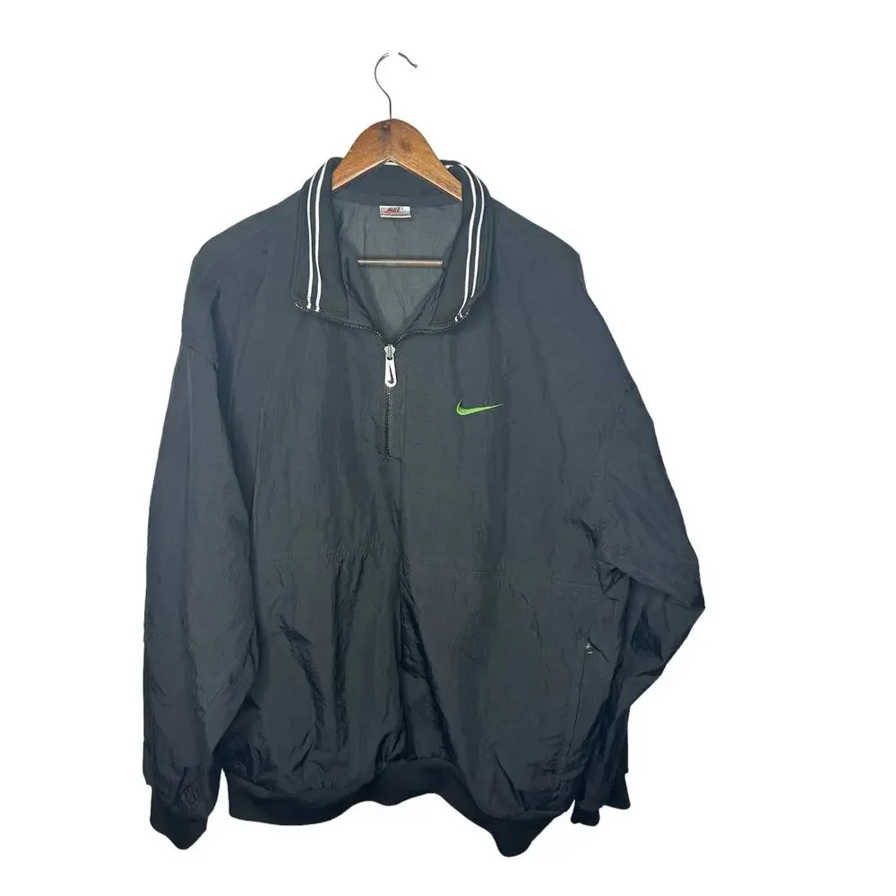 Vintage‎ Nike Black size XXL windbreaker jacket pull over mens spell out